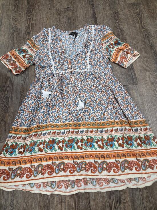 Caroline Morgan Dresses & Skirts - Caroline Morgan Australia Ditsy Floral Tassel Dress Bohemian Print Size 10
